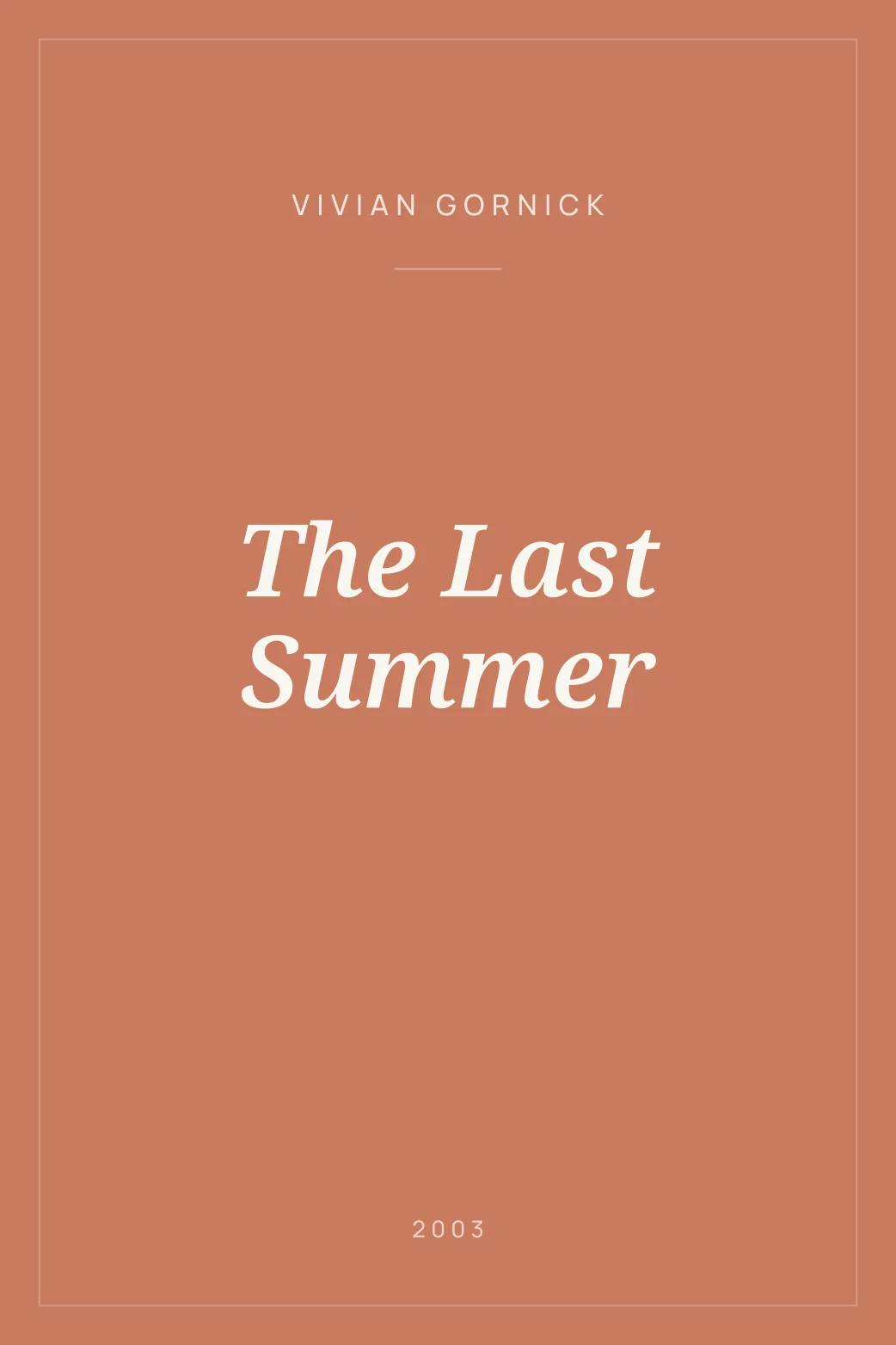 Portada de The Last Summer