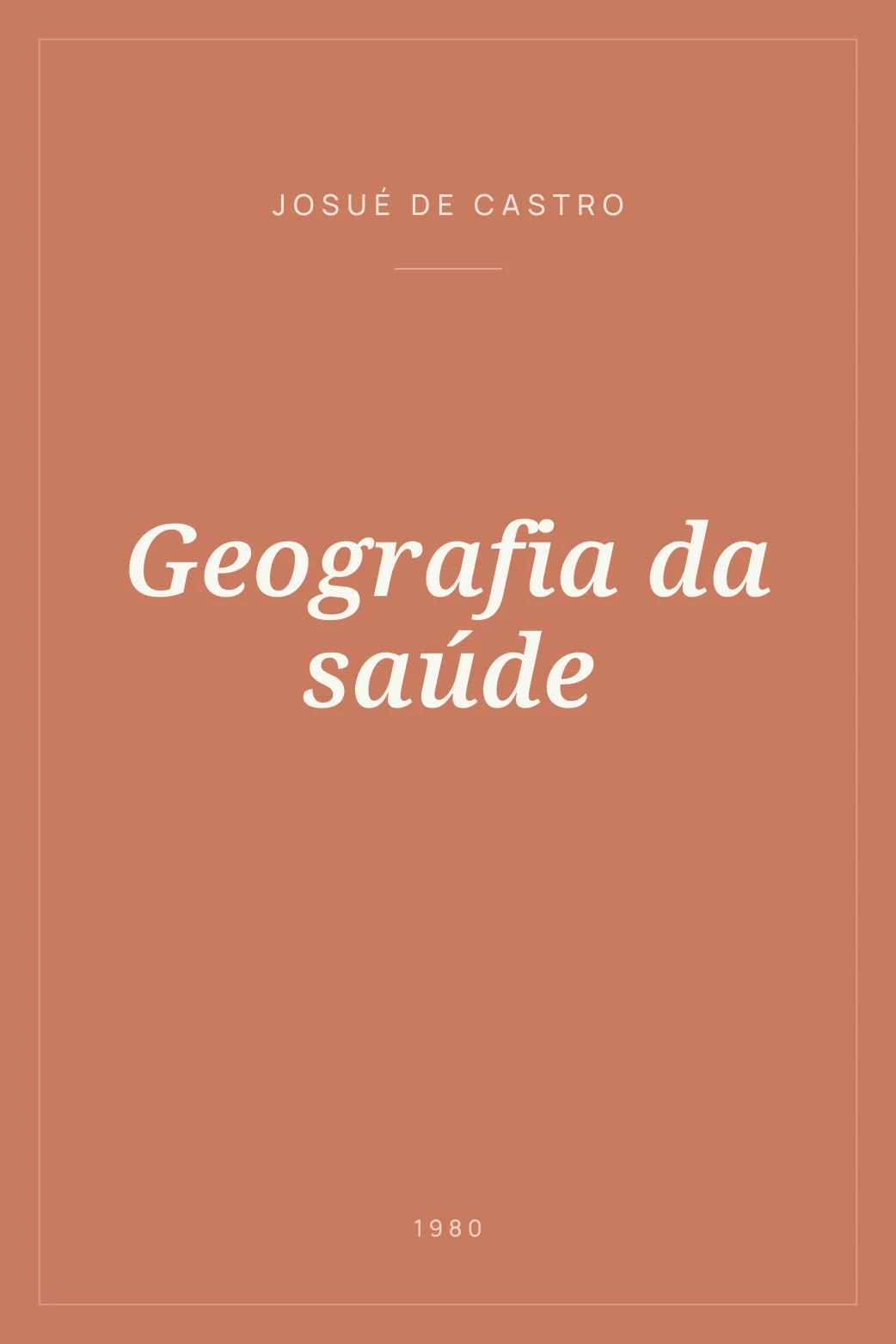 Portada de Geografia da saúde