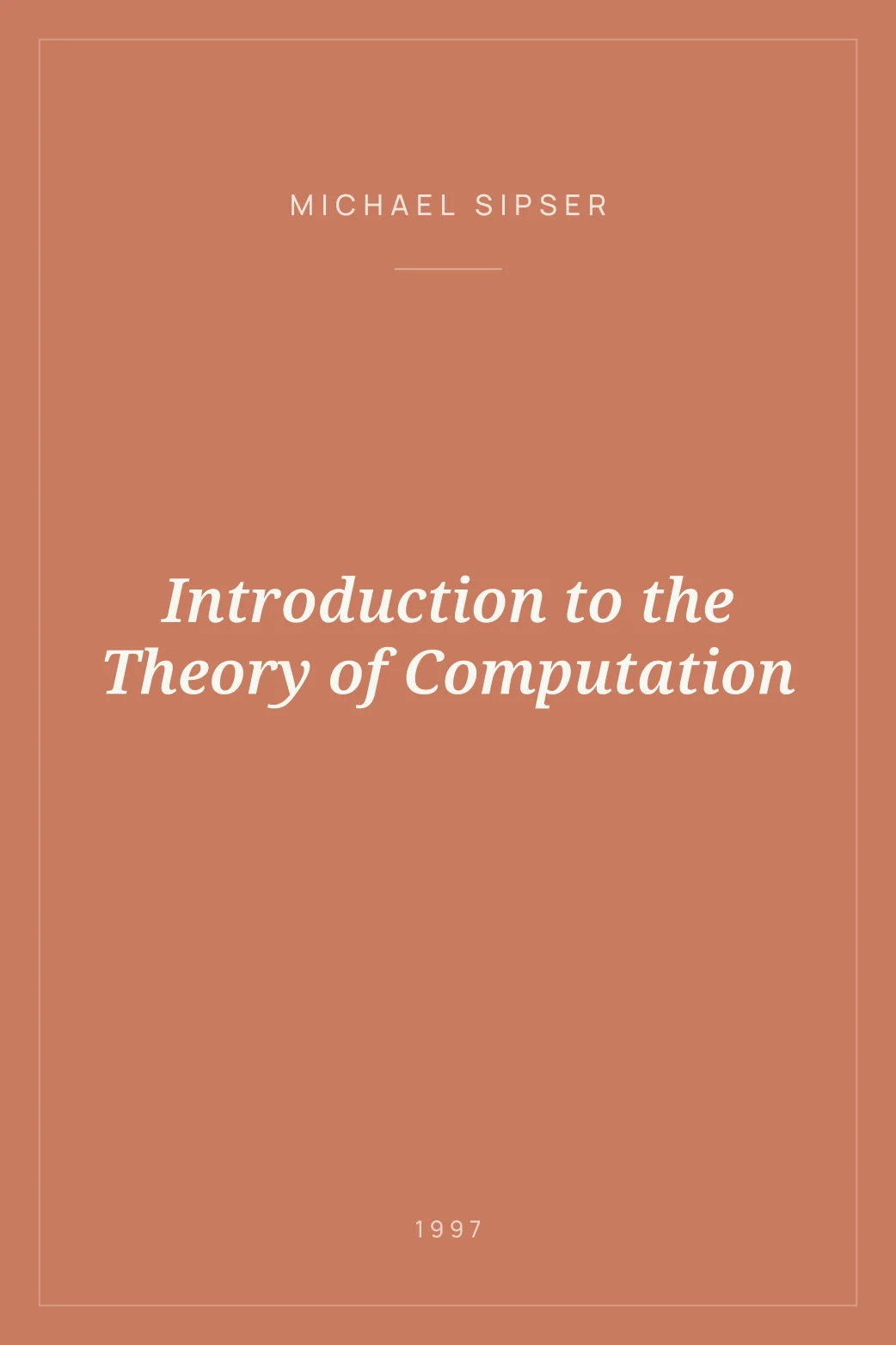 Portada de Introduction to the Theory of Computation