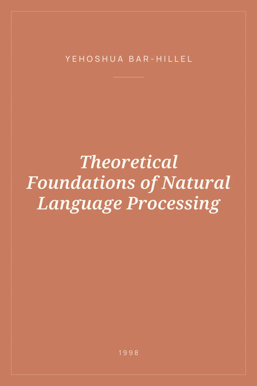 Portada de Theoretical Foundations of Natural Language Processing
