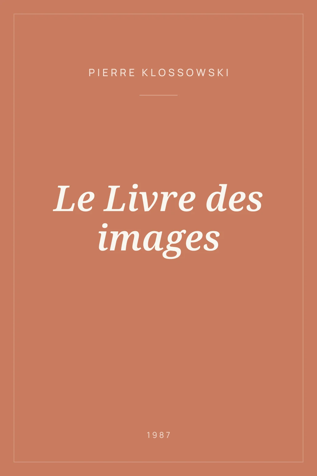 Portada de Le Livre des images