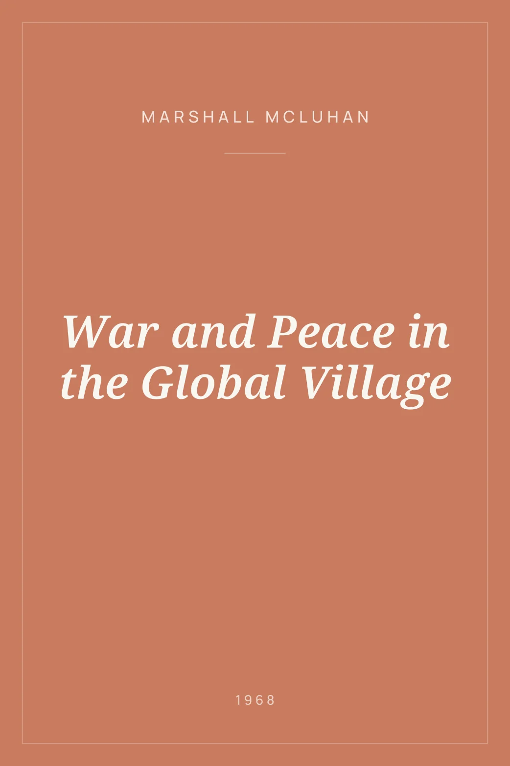 Portada de War and Peace in the Global Village