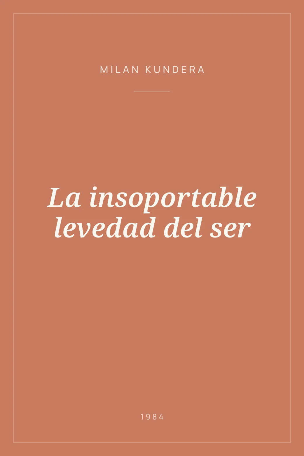 Portada de La insoportable levedad del ser