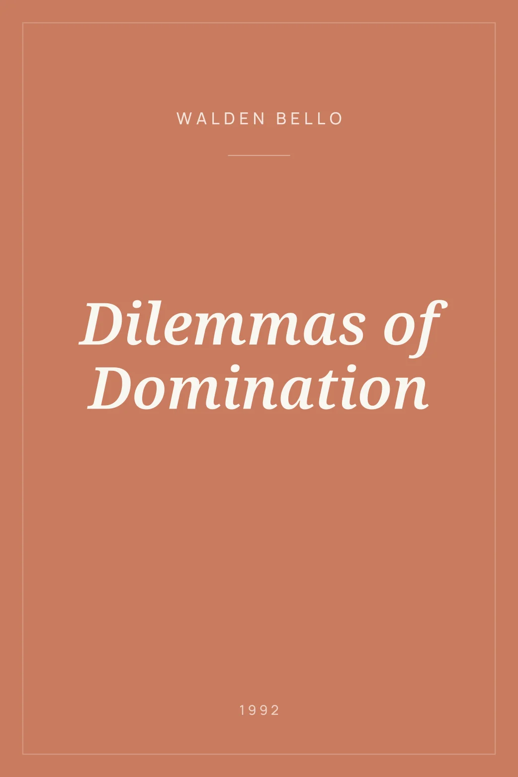 Portada de Dilemmas of Domination
