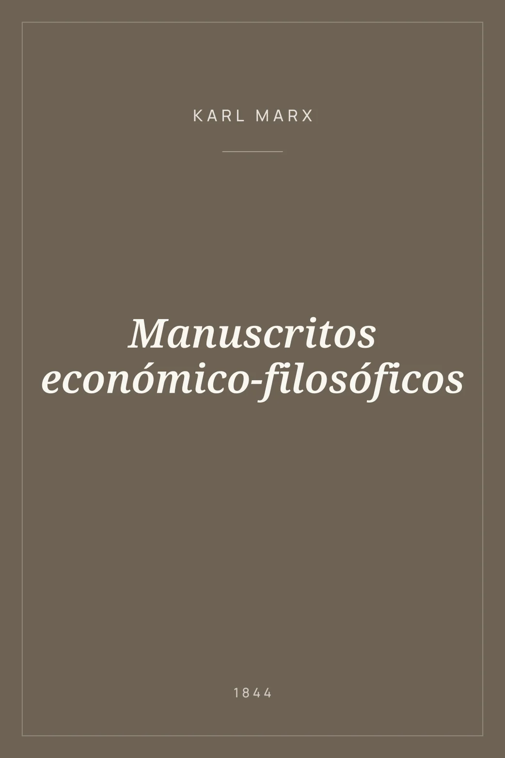 Portada de Manuscritos económico-filosóficos