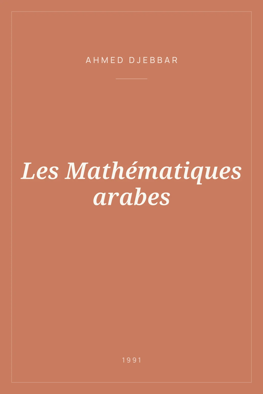 Portada de Les Mathématiques arabes
