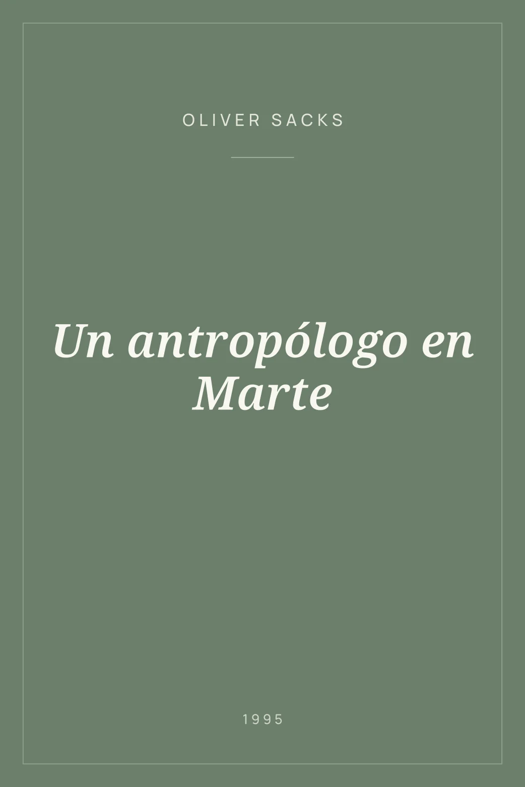Portada de Un antropólogo en Marte