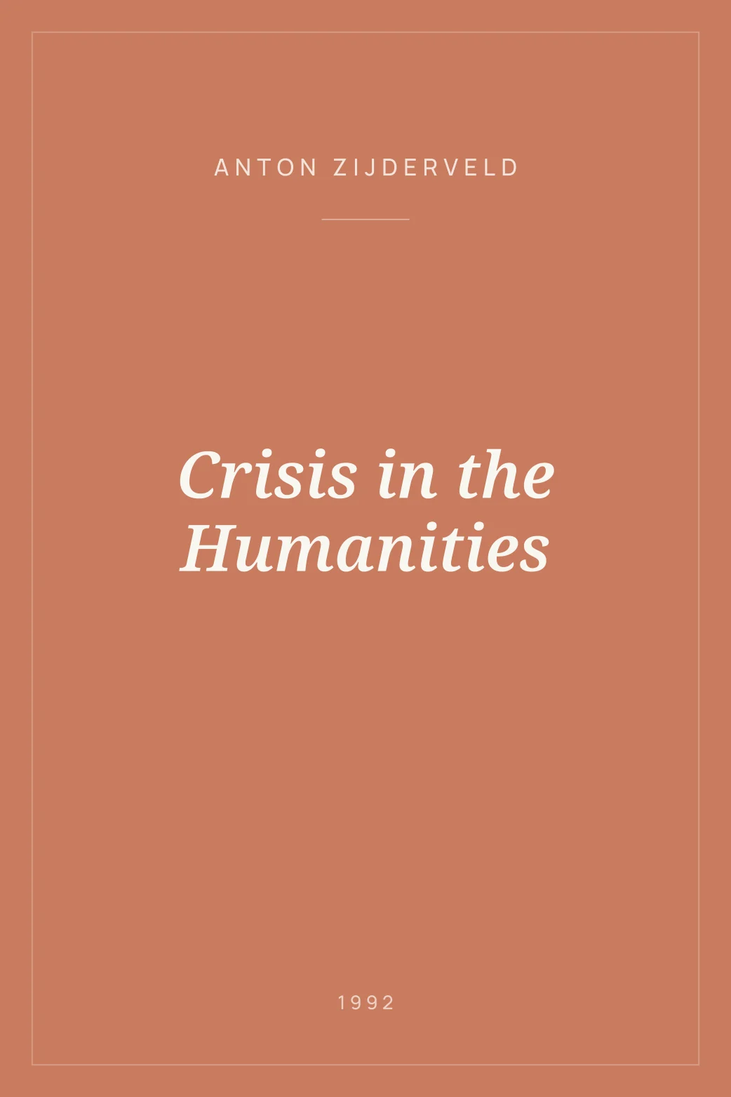 Portada de Crisis in the Humanities