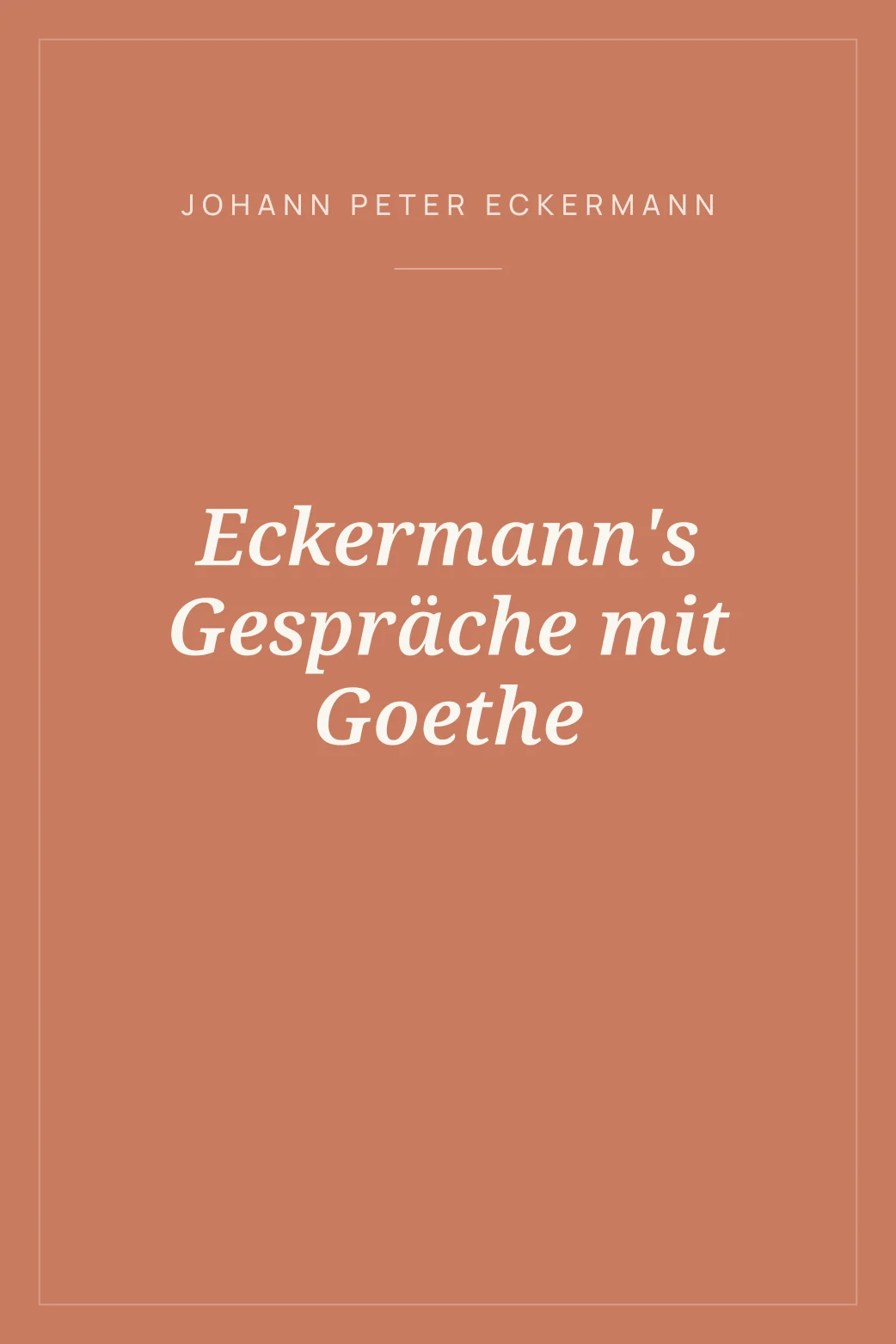 Portada de Eckermann's Gespräche mit Goethe