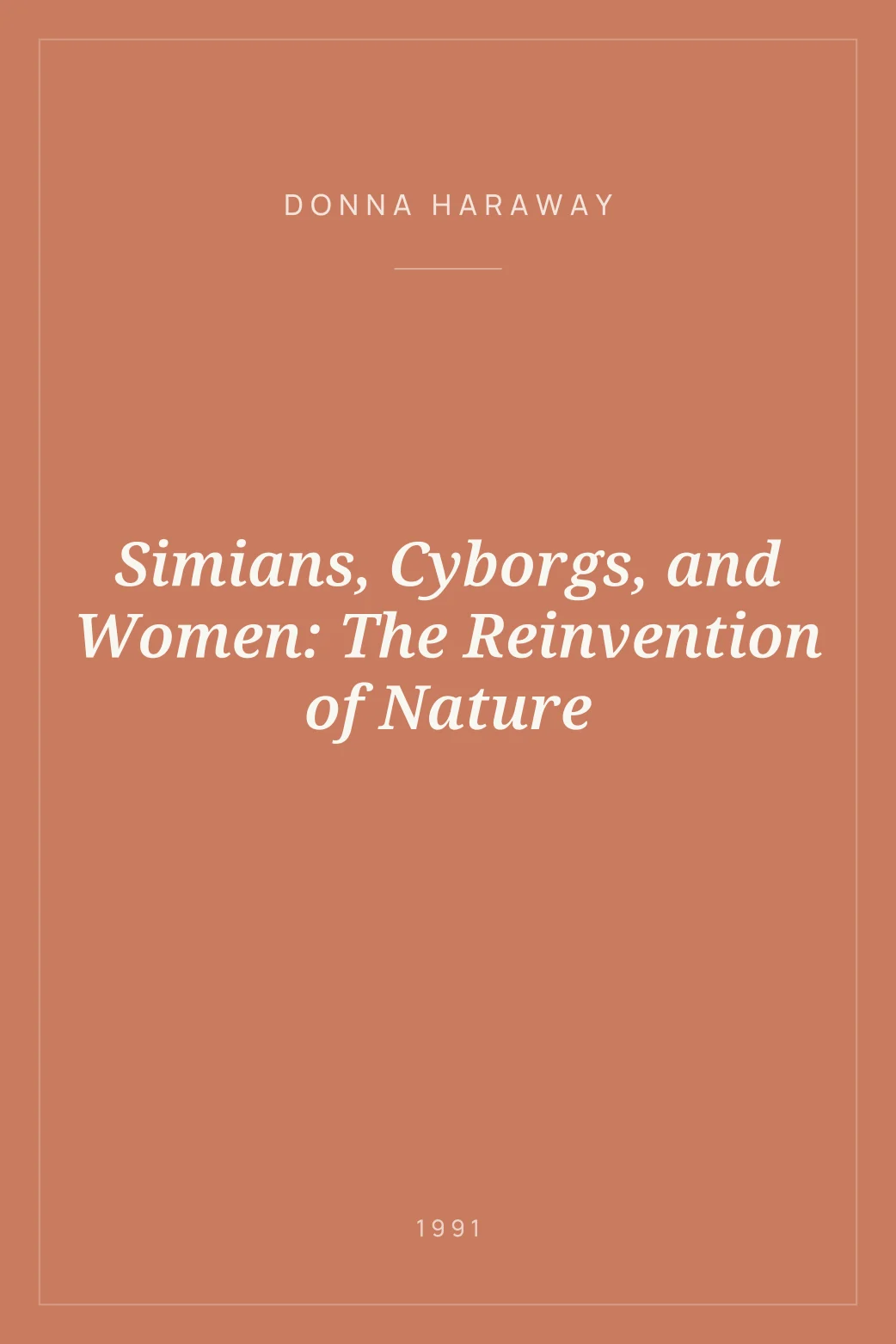 Portada de Simians, Cyborgs, and Women: The Reinvention of Nature