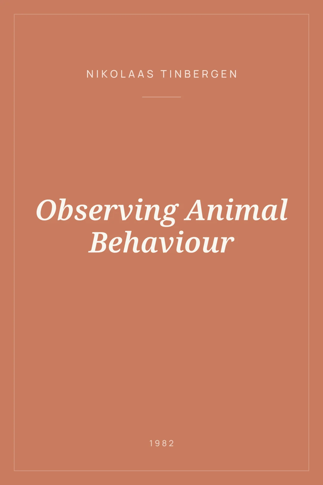 Portada de Observing Animal Behaviour