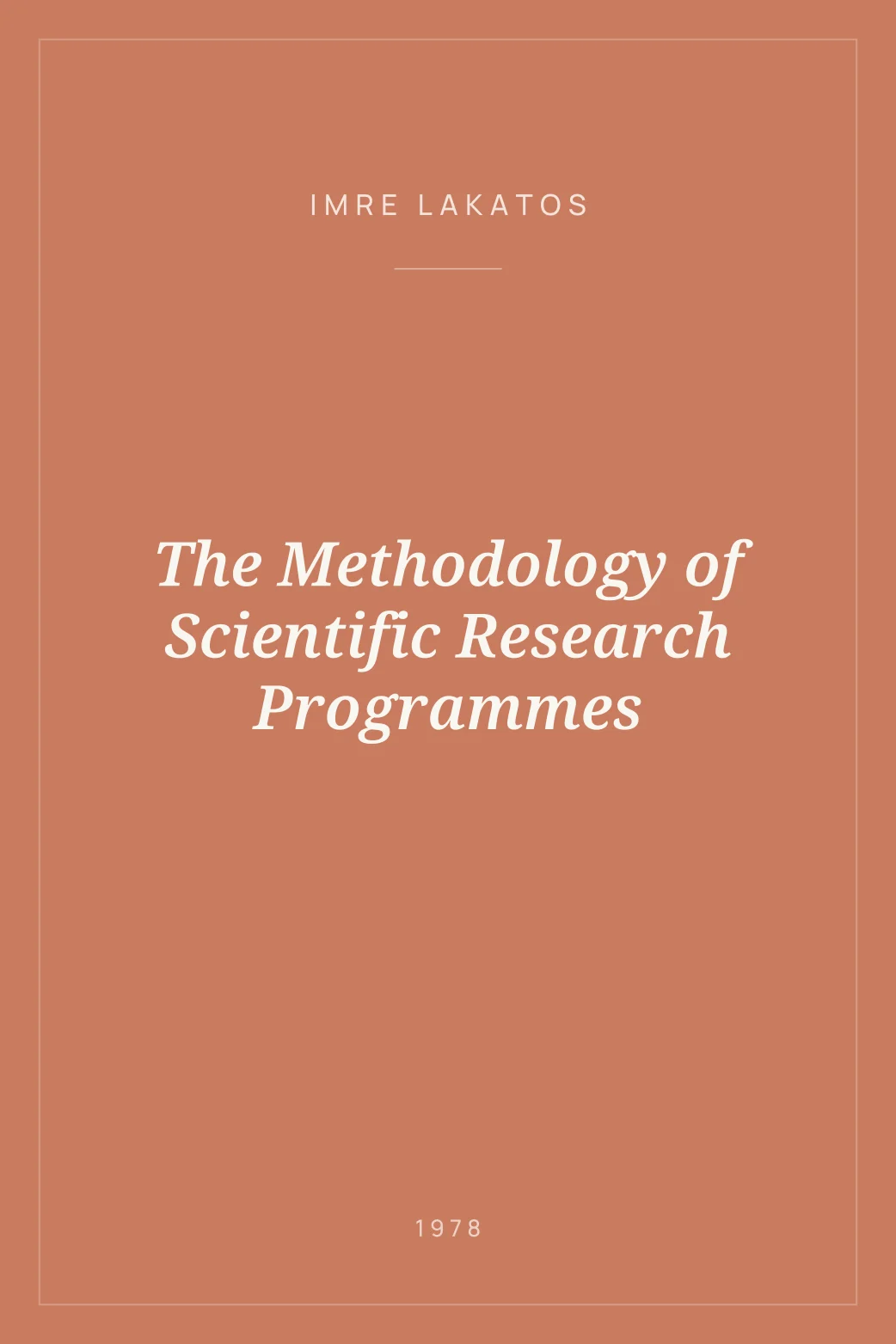 Portada de The Methodology of Scientific Research Programmes