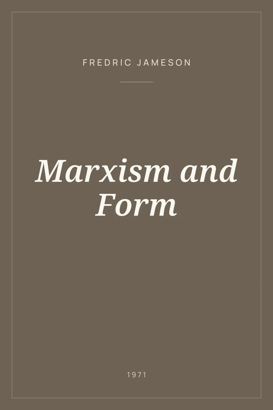 Portada de Marxism and Form