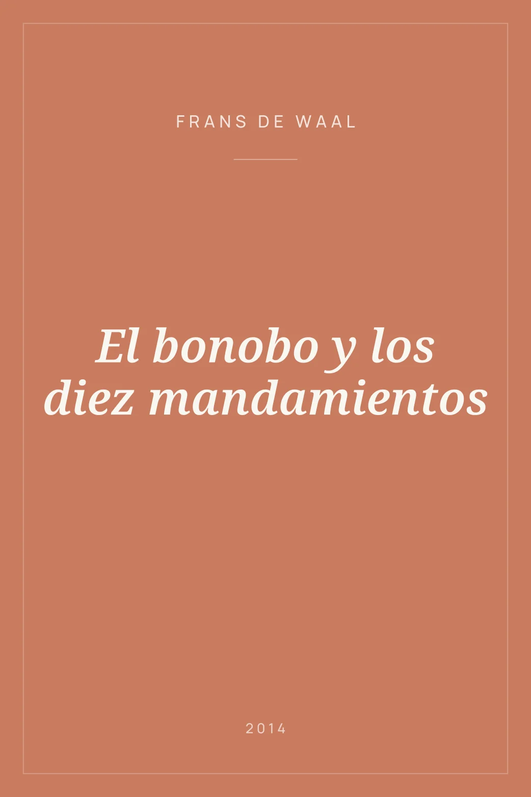 Portada de El bonobo y los diez mandamientos