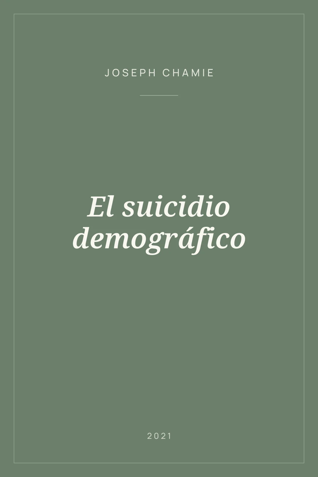 Portada de El suicidio demográfico