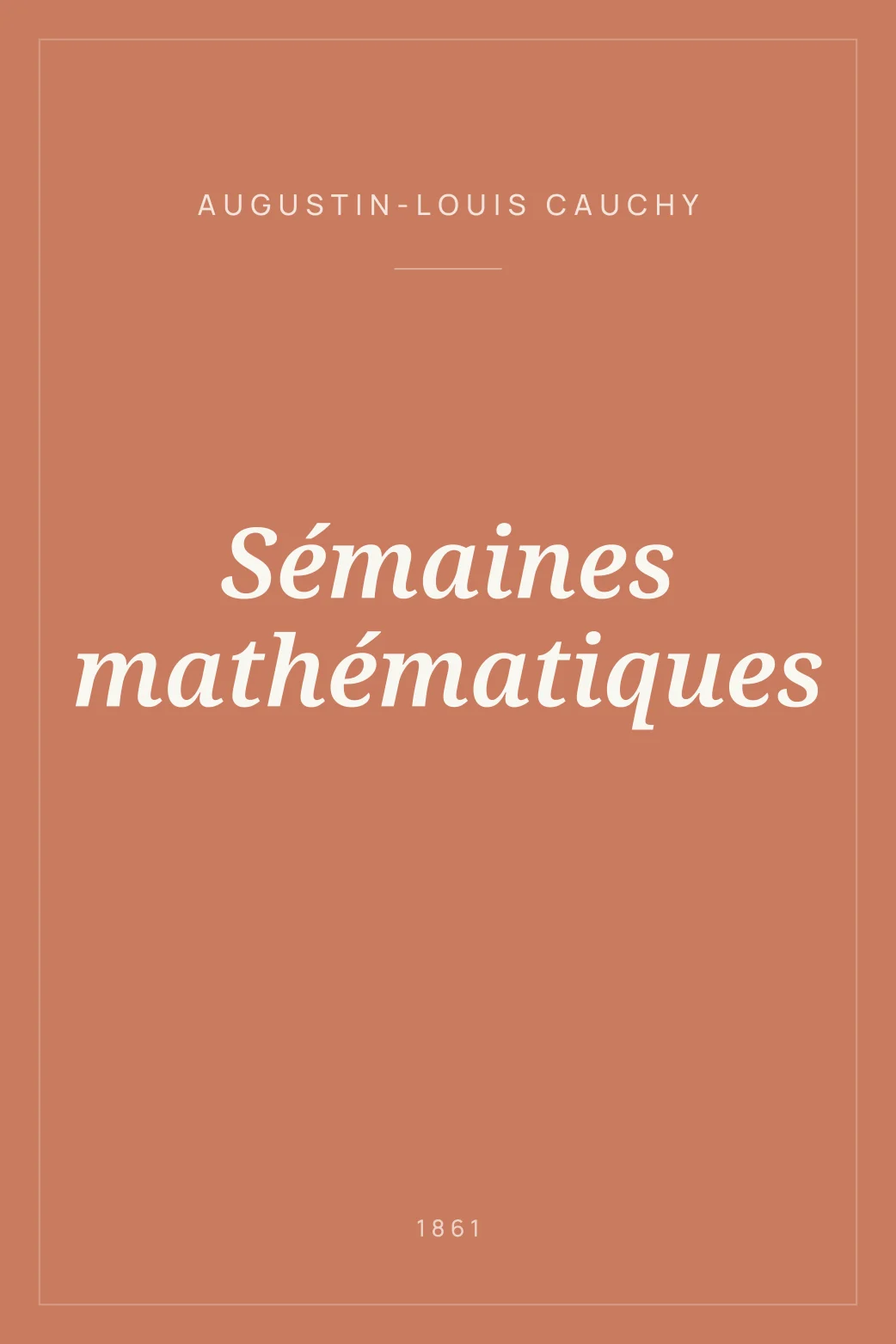 Portada de Sémaines mathématiques
