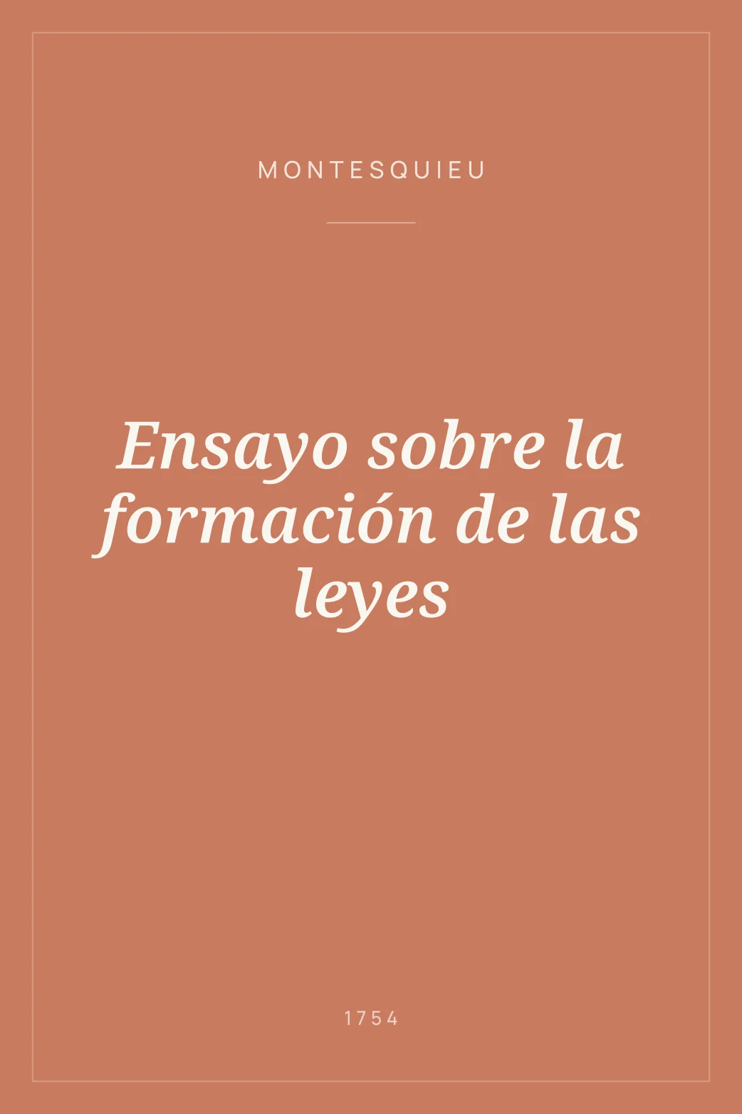 Portada de Ensayo sobre la formación de las leyes