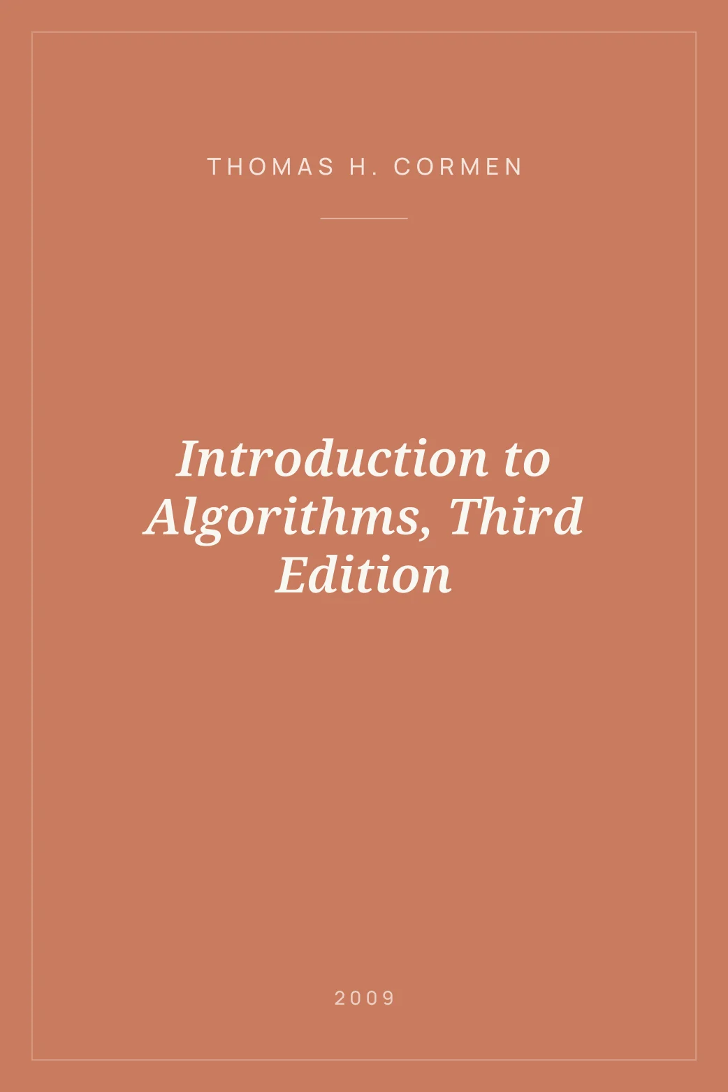 Portada de Introduction to Algorithms, Third Edition