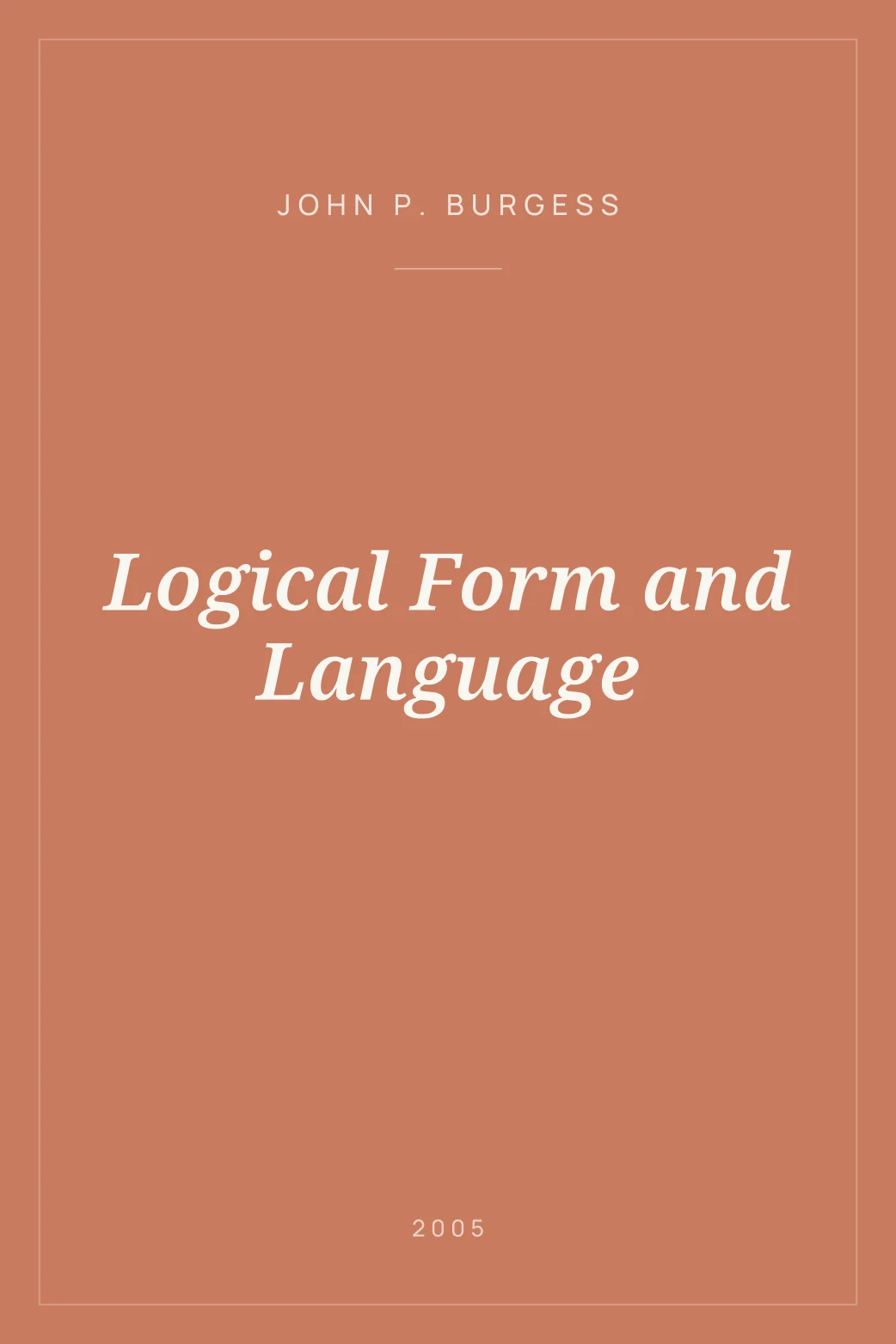 Portada de Logical Form and Language