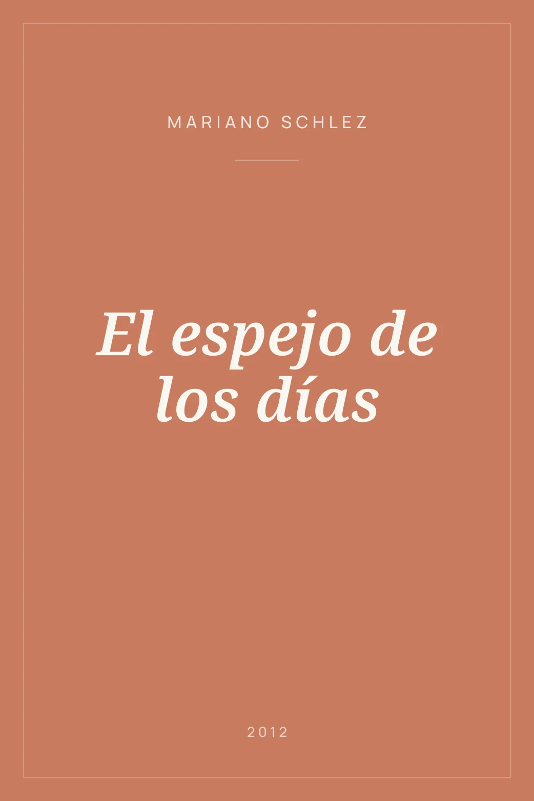 Portada de El espejo de los días