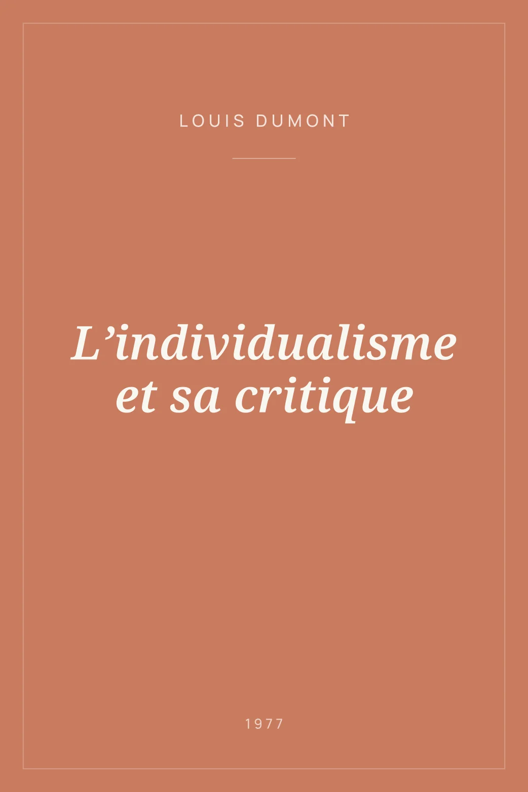 Portada de L’individualisme et sa critique