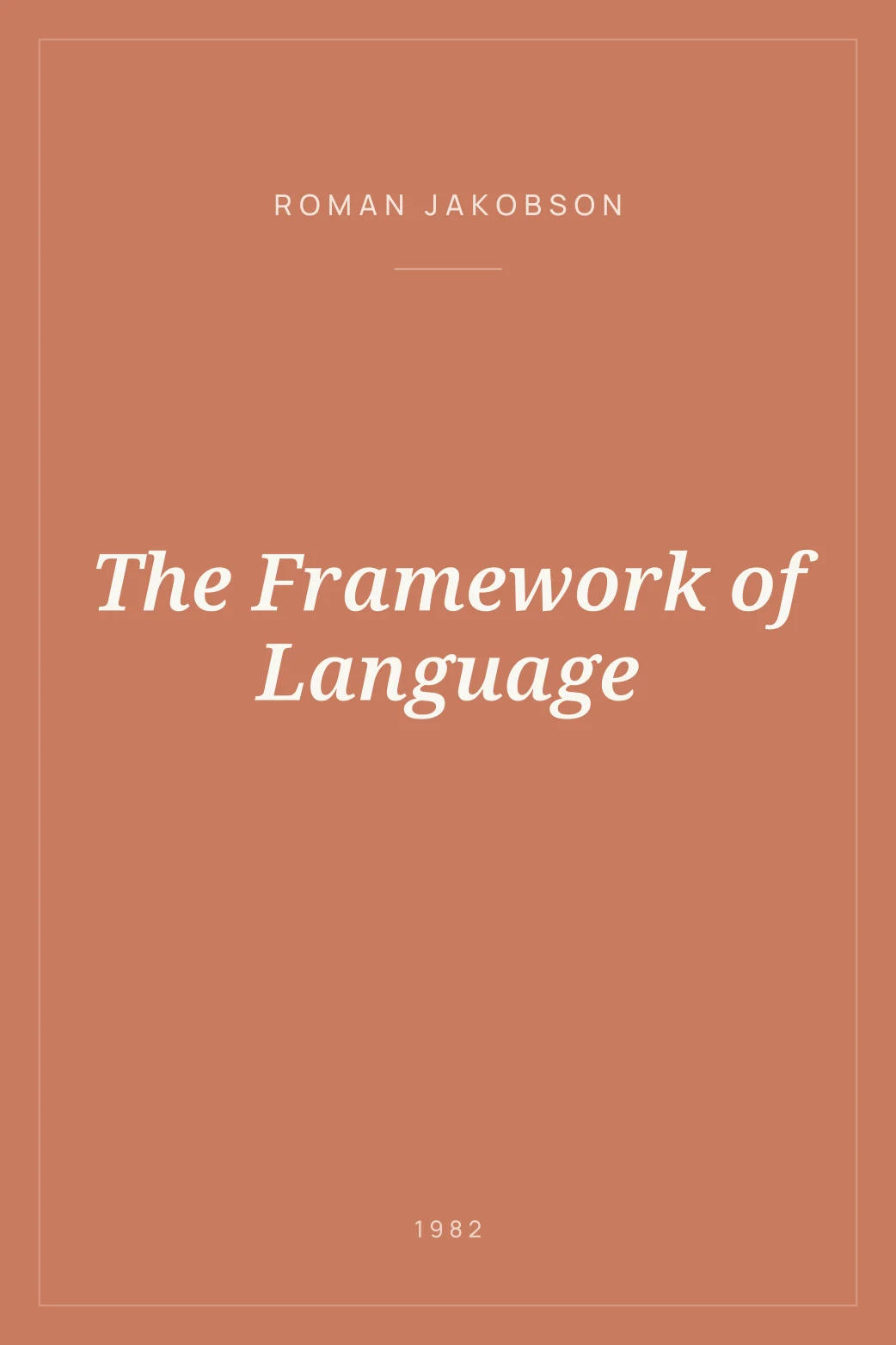 Portada de The Framework of Language