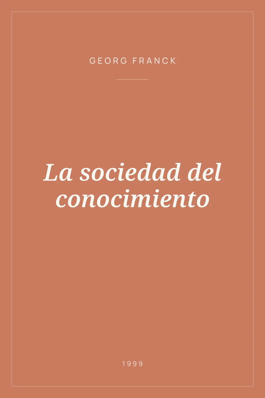 Portada de La sociedad del conocimiento