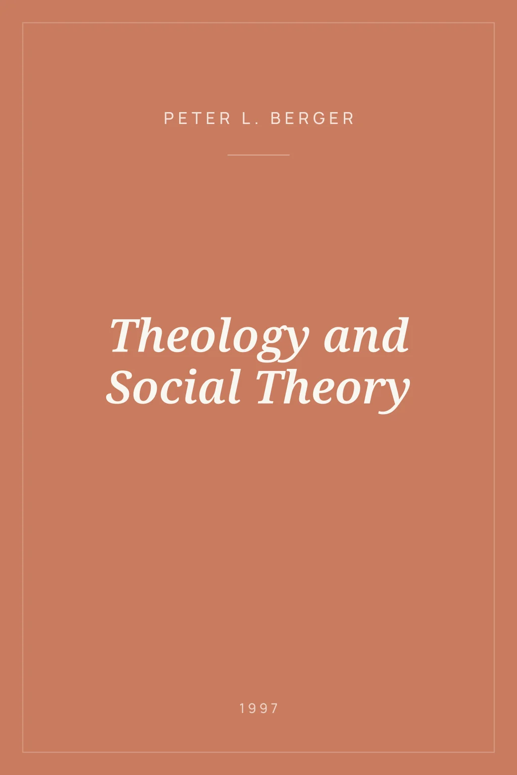 Portada de Theology and Social Theory