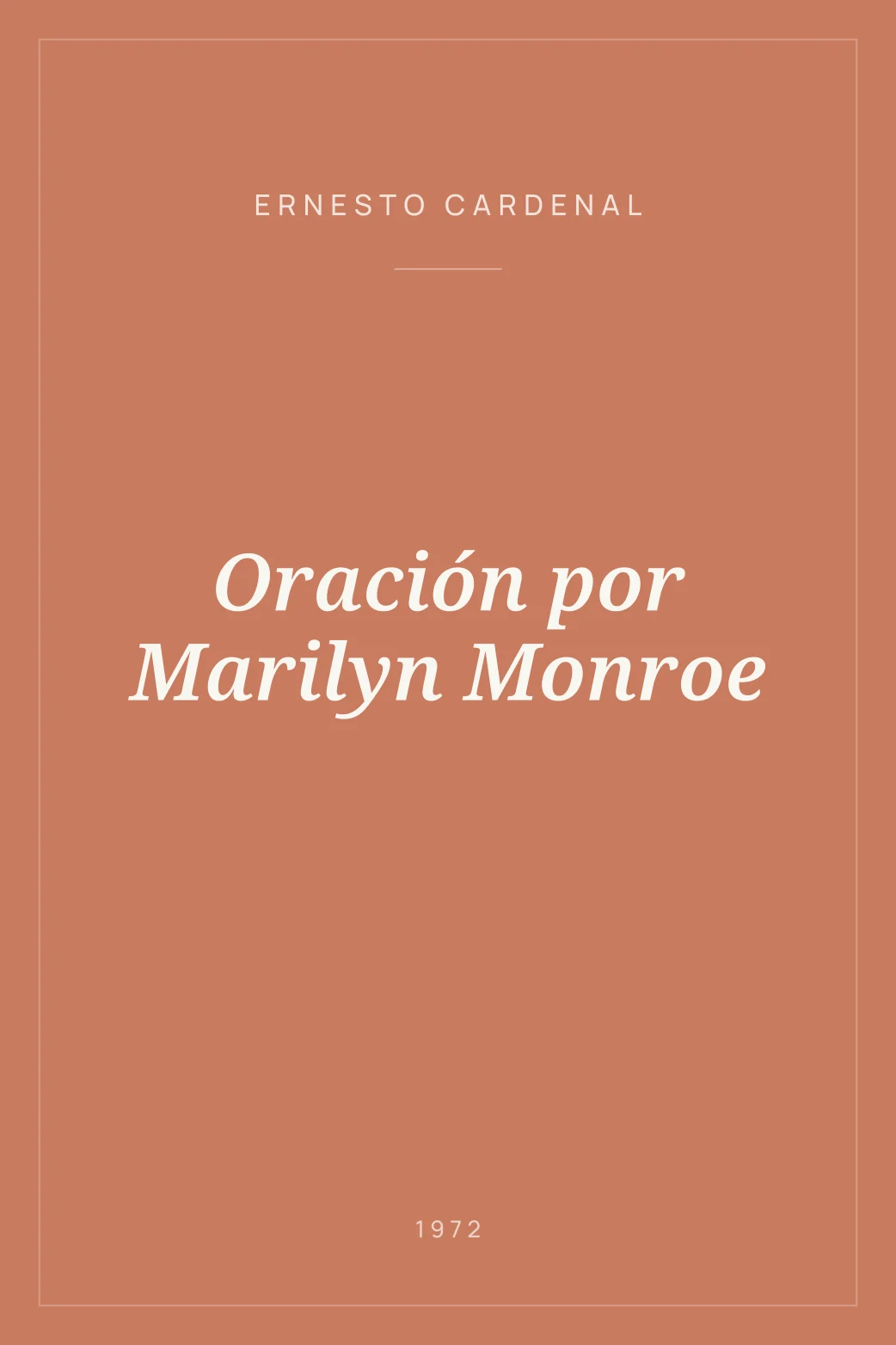 Portada de Oración por Marilyn Monroe