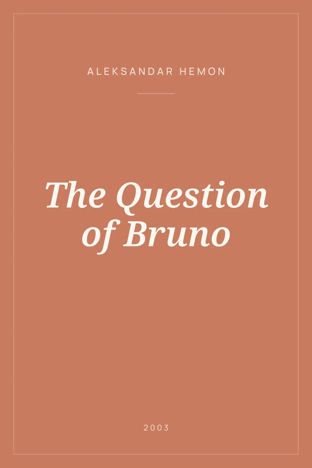 Portada de The Question of Bruno