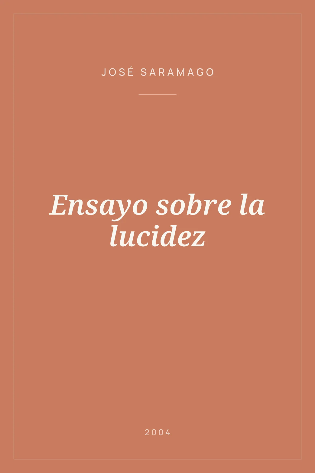 Portada de Ensayo sobre la lucidez
