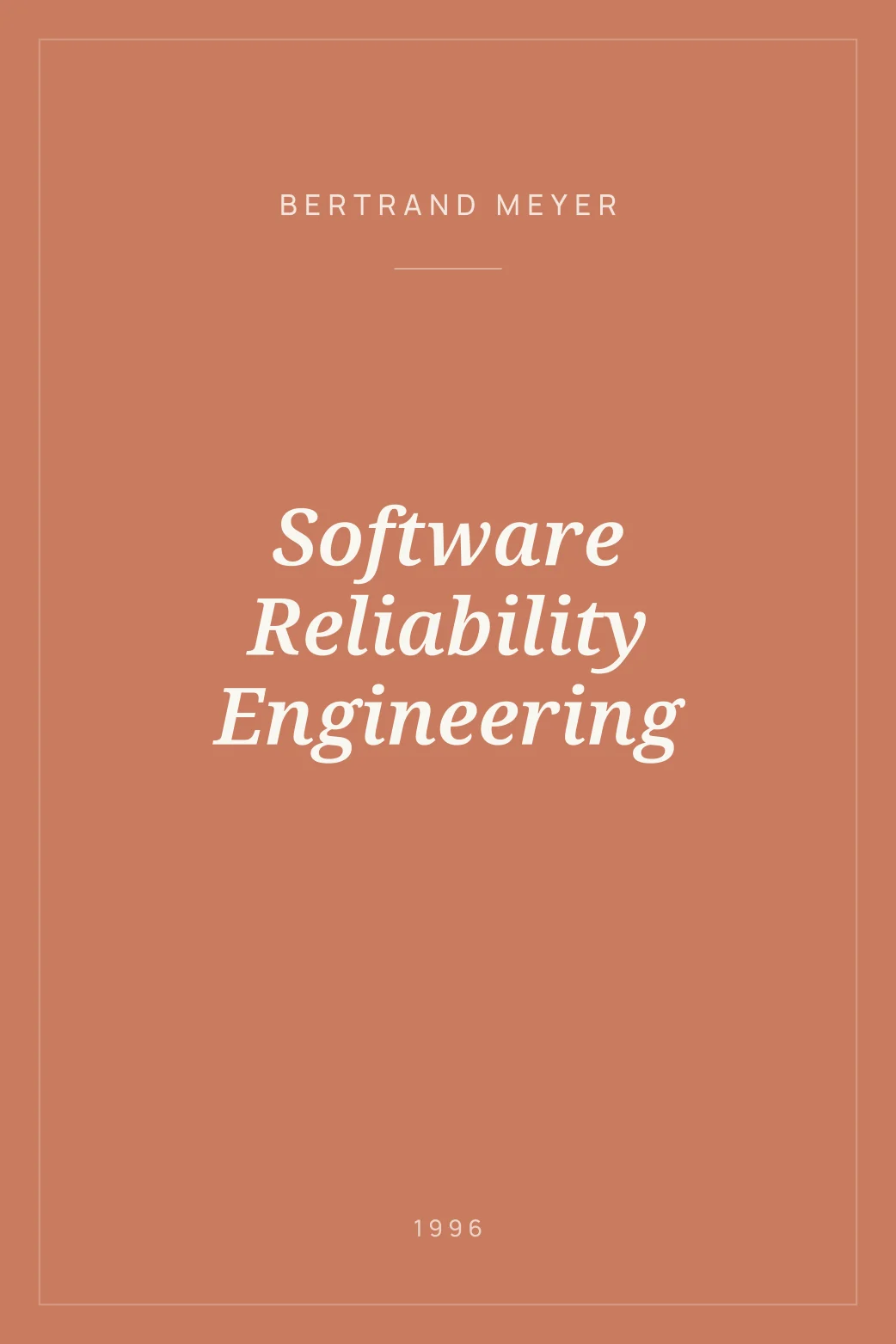 Portada de Software Reliability Engineering