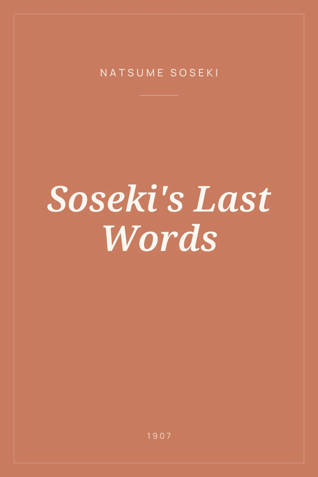 Portada de Soseki's Last Words