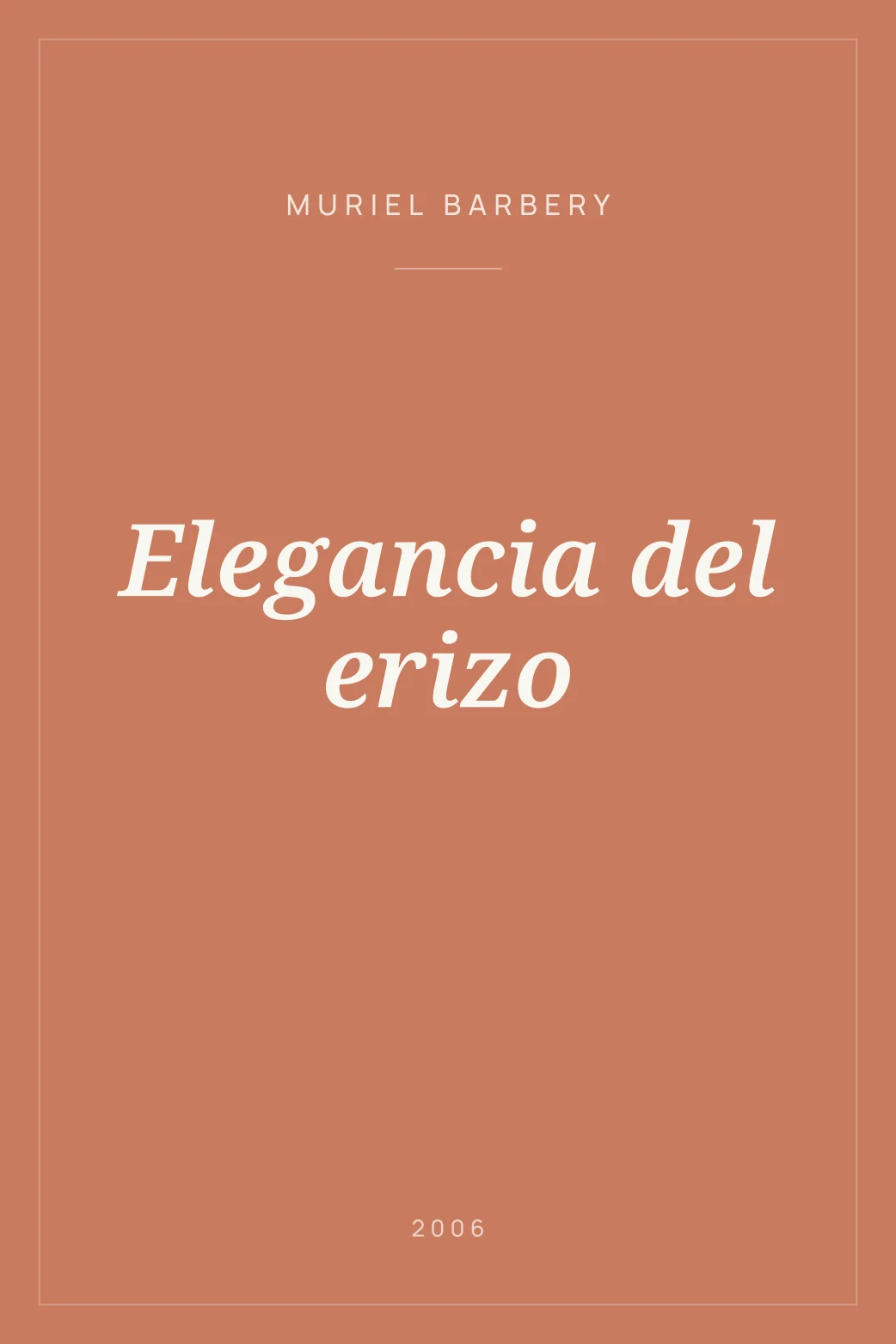 Portada de Elegancia del erizo