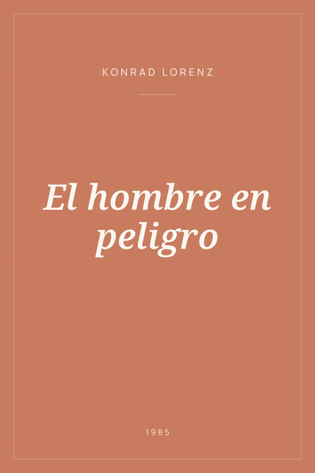 Portada de El hombre en peligro
