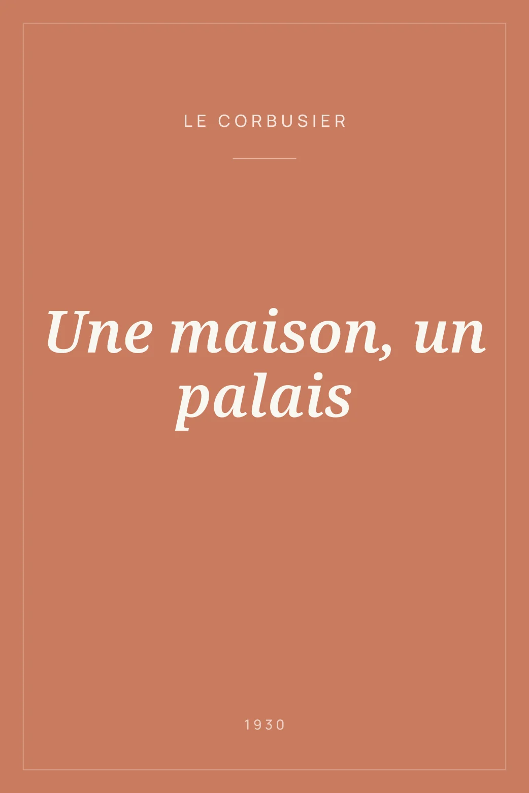 Portada de Une maison, un palais