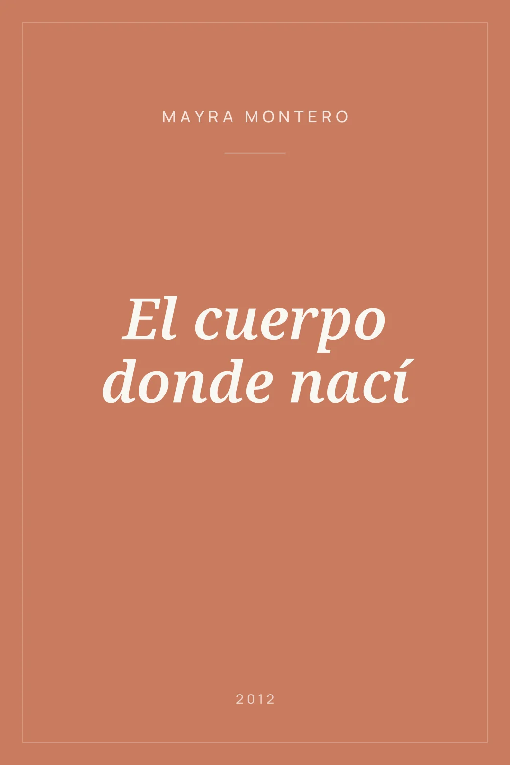 Portada de El cuerpo donde nací