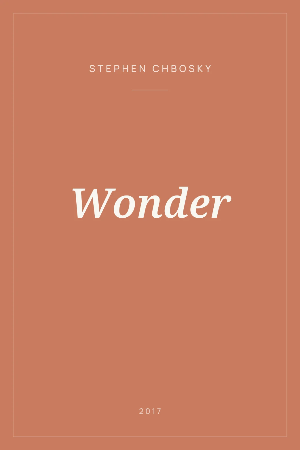 Portada de Wonder