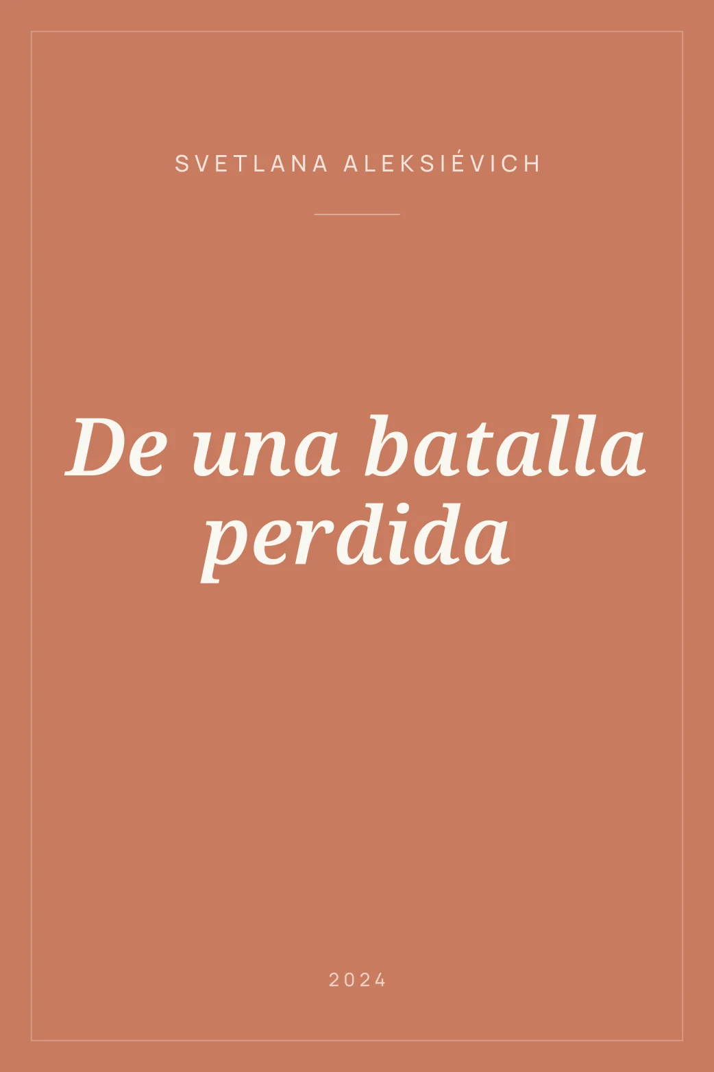 Portada de De una batalla perdida