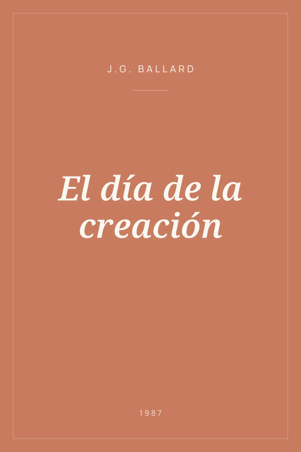 Portada de El día de la creación