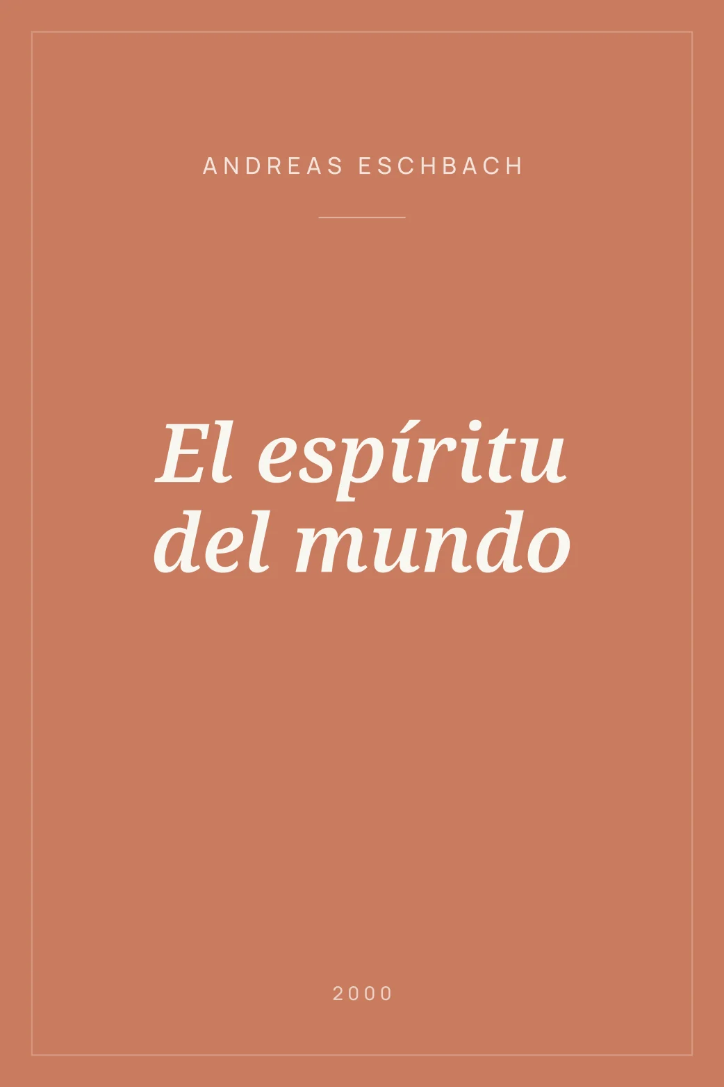 Portada de El espíritu del mundo