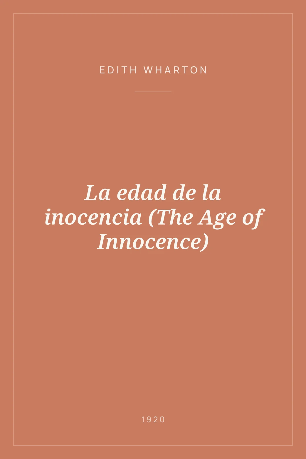 Portada de La edad de la inocencia (The Age of Innocence)