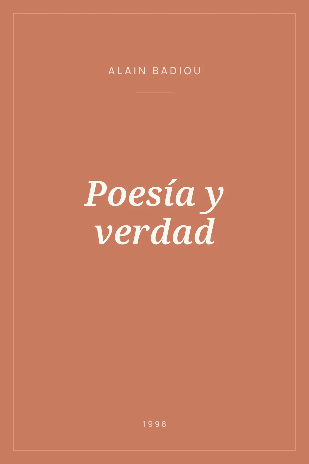 Portada de Poesía y verdad