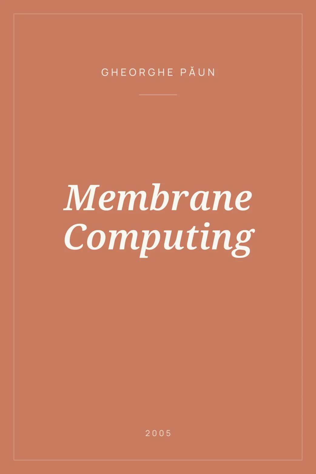 Portada de Membrane Computing