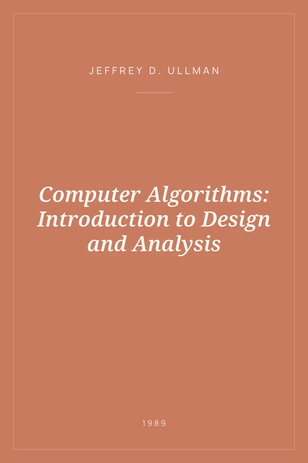 Portada de Computer Algorithms: Introduction to Design and Analysis