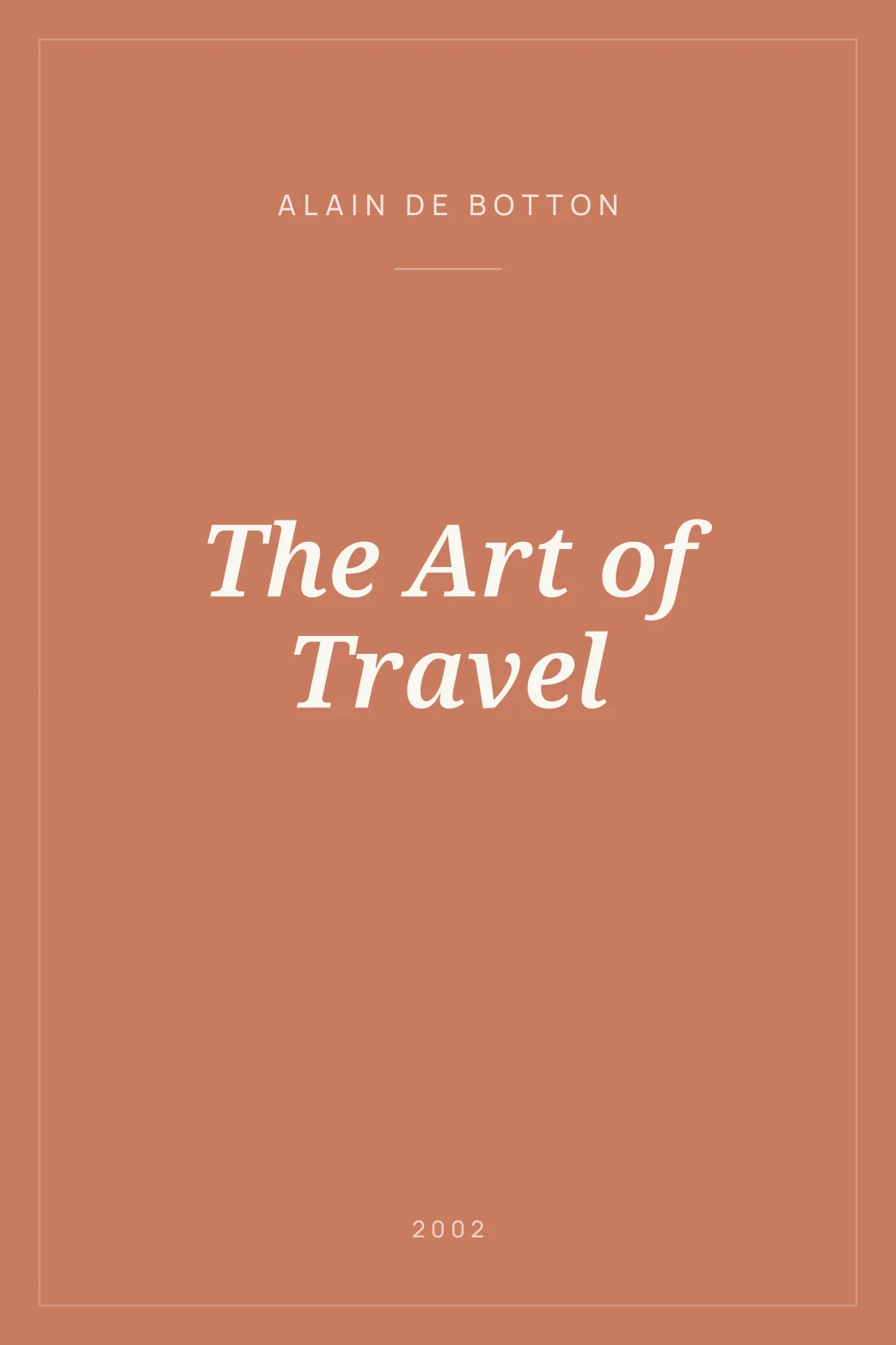 Portada de The Art of Travel