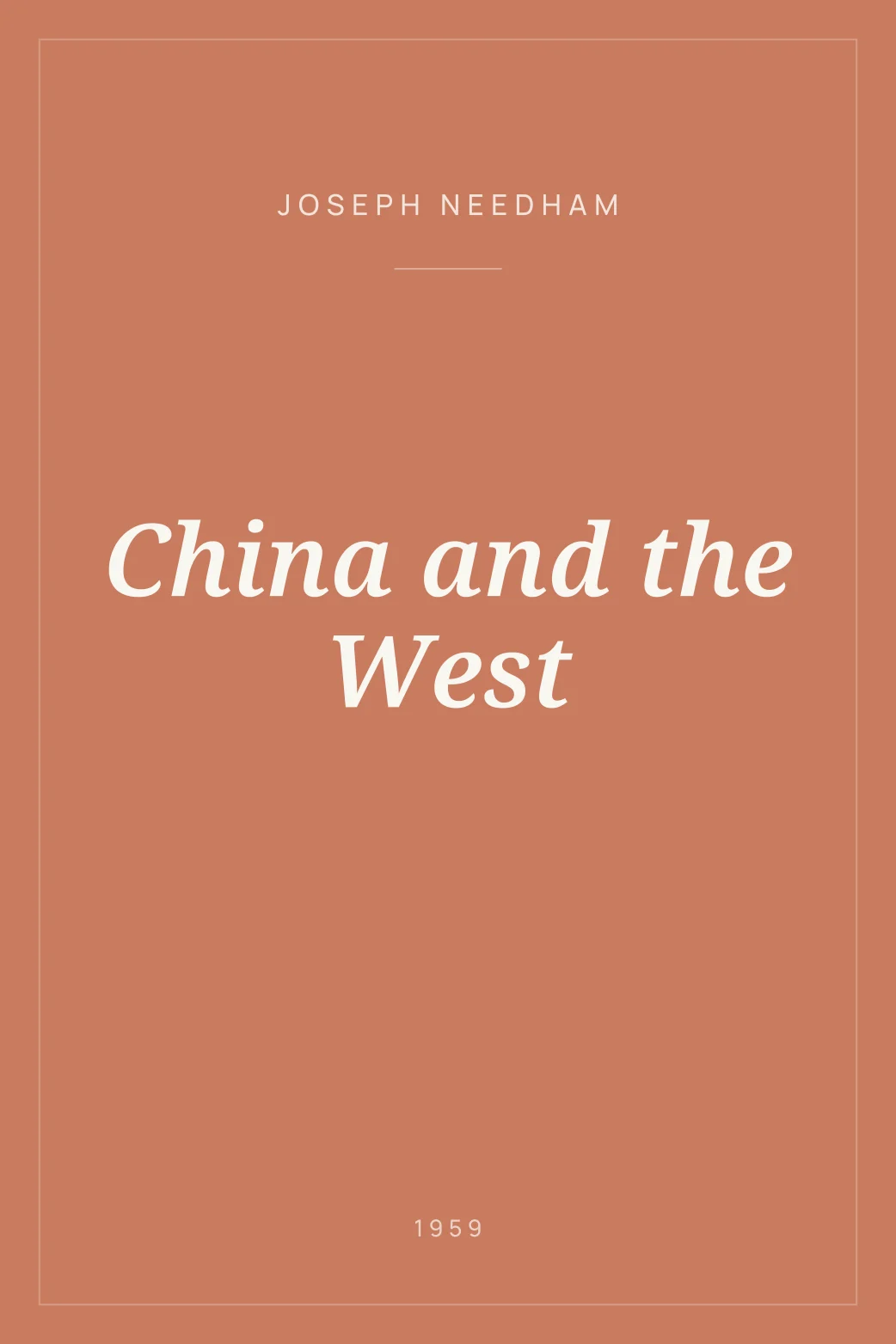 Portada de China and the West