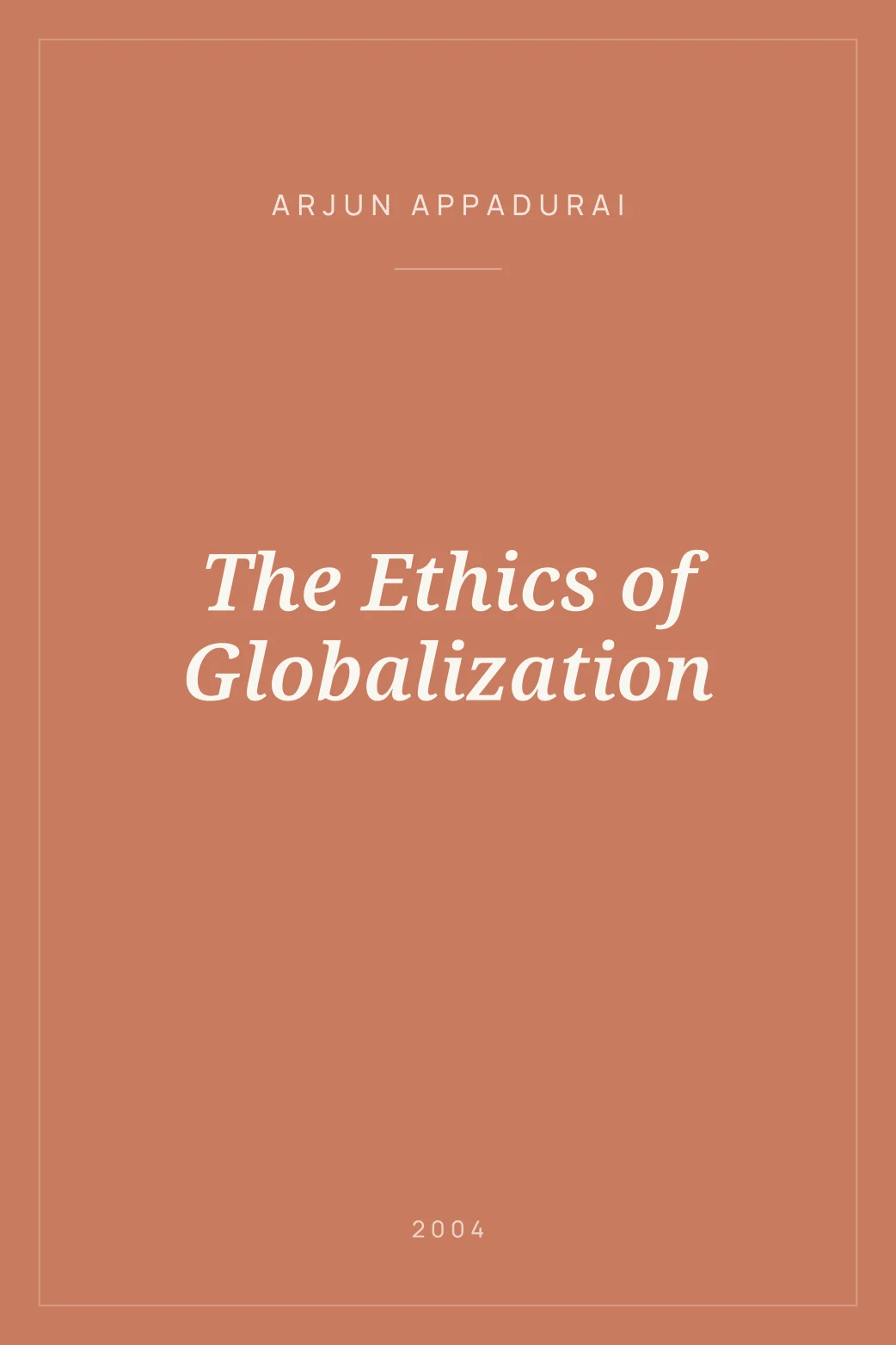 Portada de The Ethics of Globalization