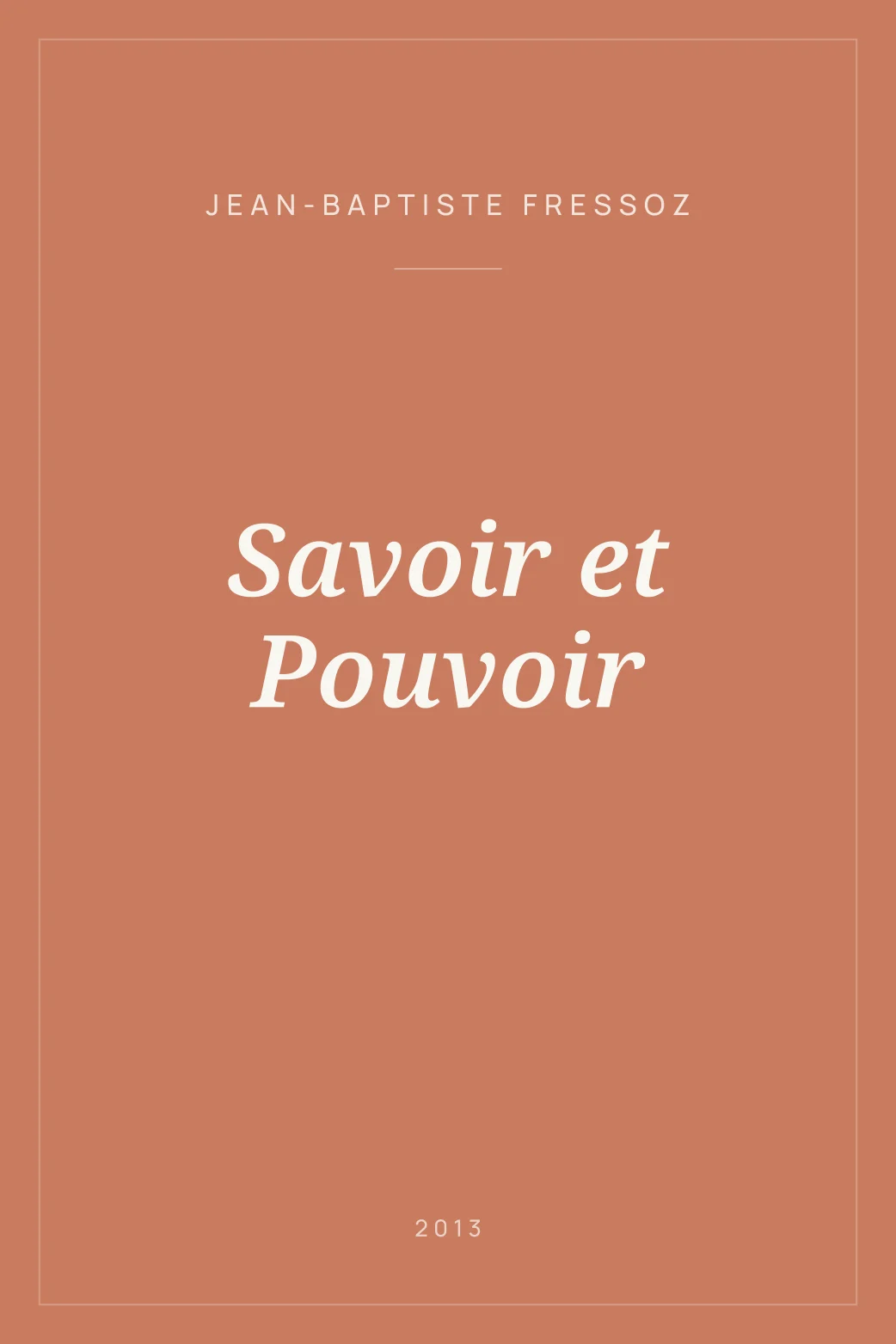 Portada de Savoir et Pouvoir