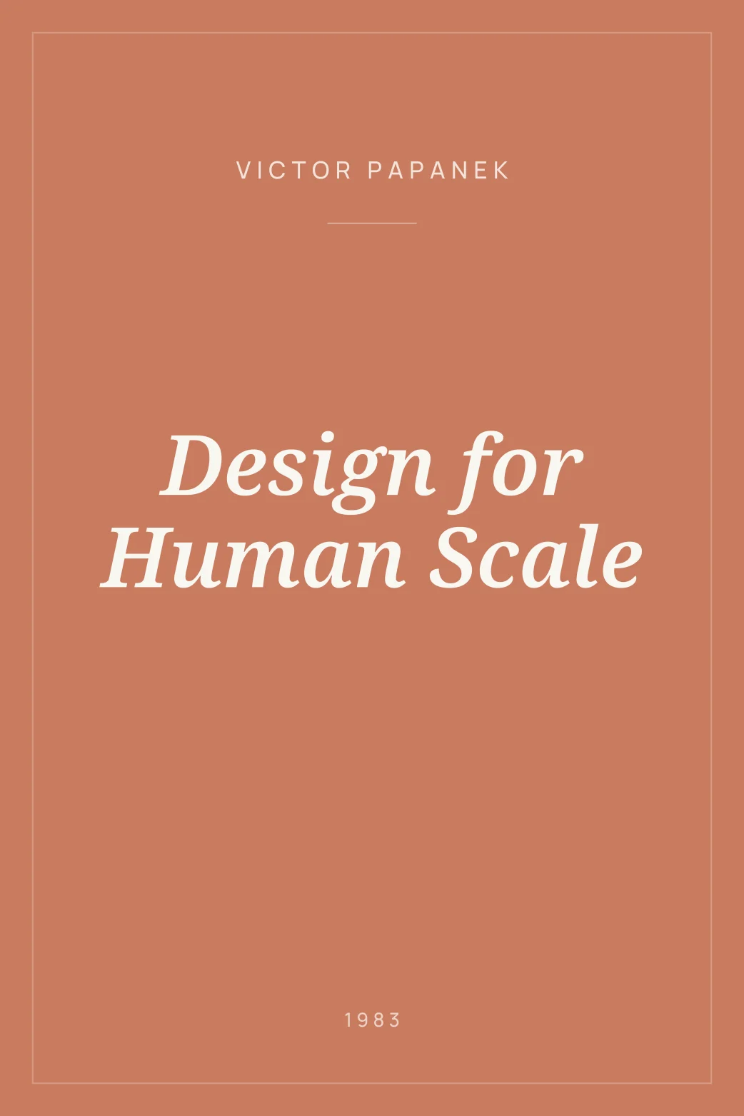 Portada de Design for Human Scale